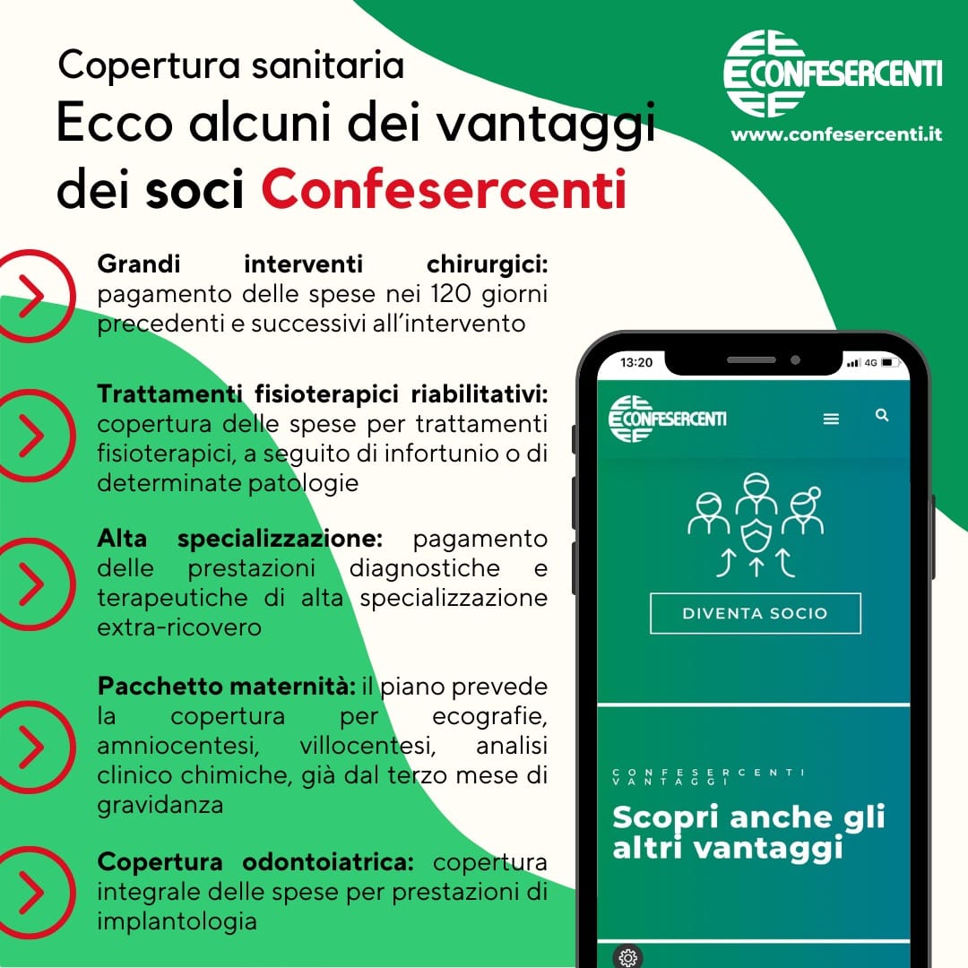 Copertura sanitaria tra i tanti vantaggi per i soci Confesercenti